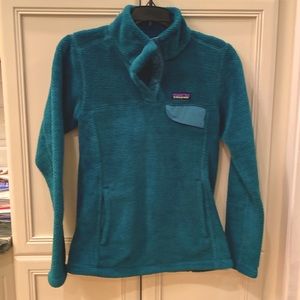 Patagonia Re-Tool Snap-T Fleece Pullover XS Teal Green